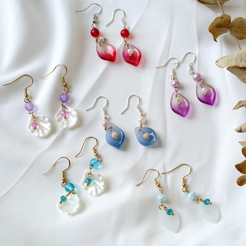 Boucles D'oreilles Femme Vintage Verre Et Perle