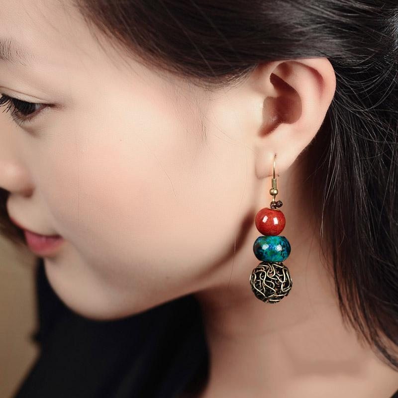 Boucles D'oreilles Pour Femmes De Style Ethnique Bijoux Faits À La Main