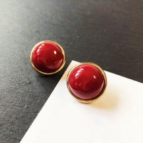 Boucles D'oreilles Françaises Vintage En Argent Rouge Cerise