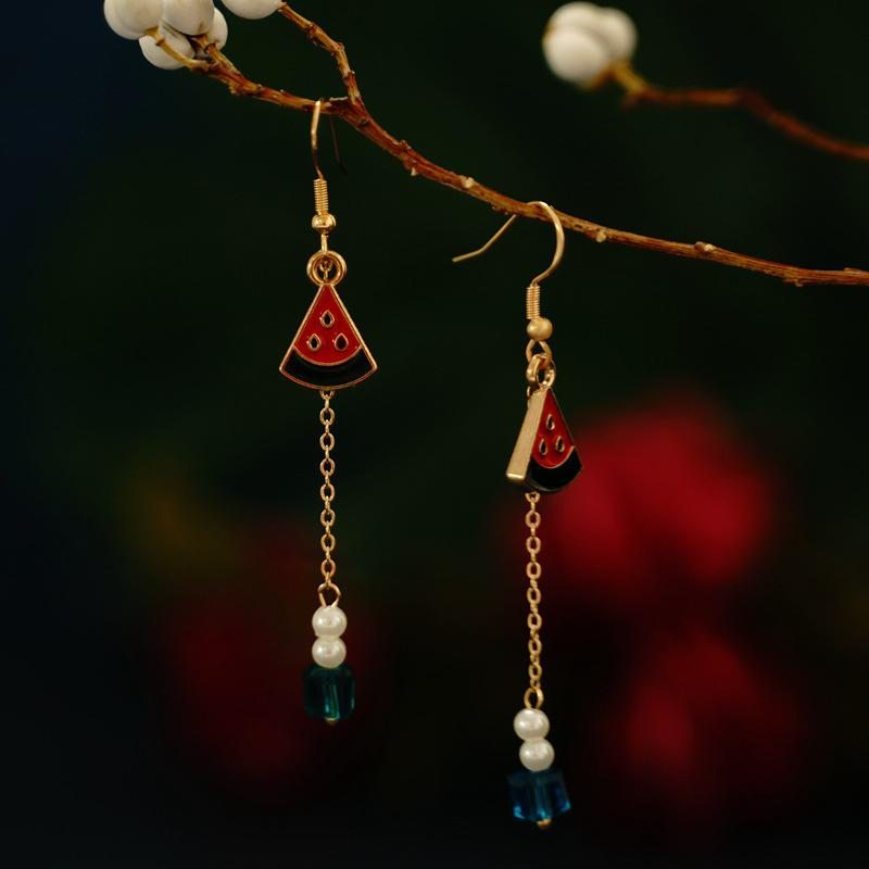 Boucles D'oreilles Longues Perle Vintage Bijoux De Style Ethnique