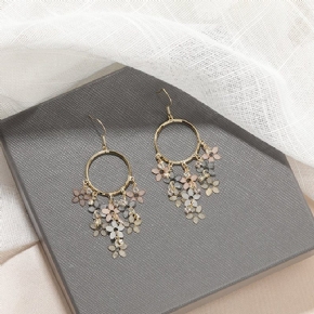 Boucles D'oreilles Pendantes Avec Fleurs En Métal