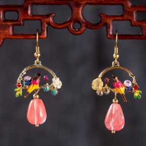 Boucles D'oreilles Rétro De Bijoux Ethniques Anciens Chinois