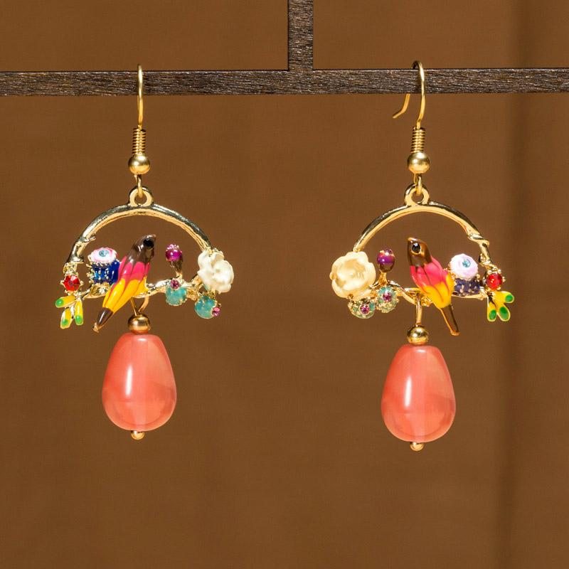 Boucles D'oreilles Rétro De Bijoux Ethniques Anciens Chinois