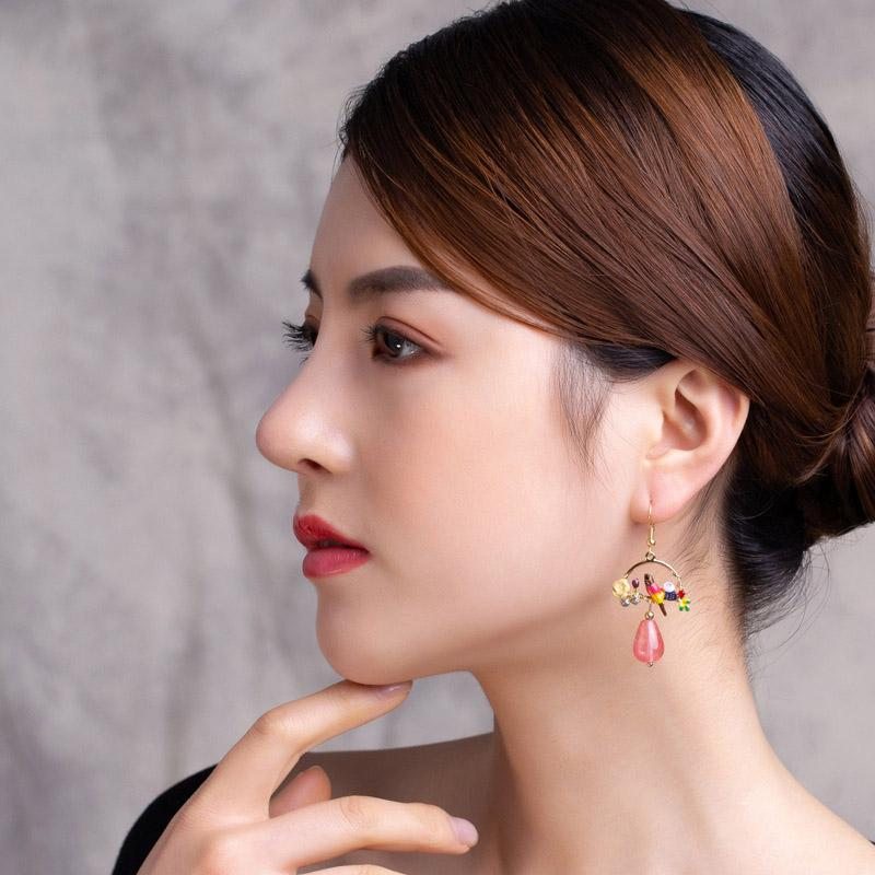 Boucles D'oreilles Rétro De Bijoux Ethniques Anciens Chinois