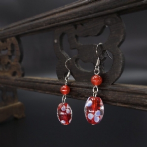 Boucles D'oreilles Rétro Ethnique En Verre