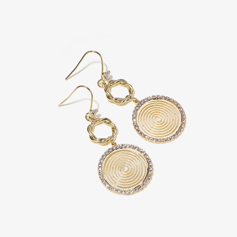 Boucles D'oreilles Vintage Golden Fashion Circle