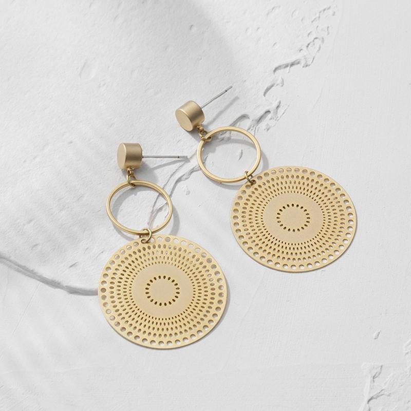 Boucles D'oreilles Vintage Golden Fashion Circle