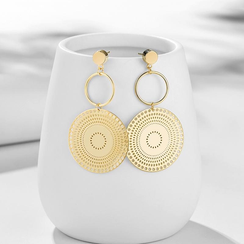 Boucles D'oreilles Vintage Golden Fashion Circle