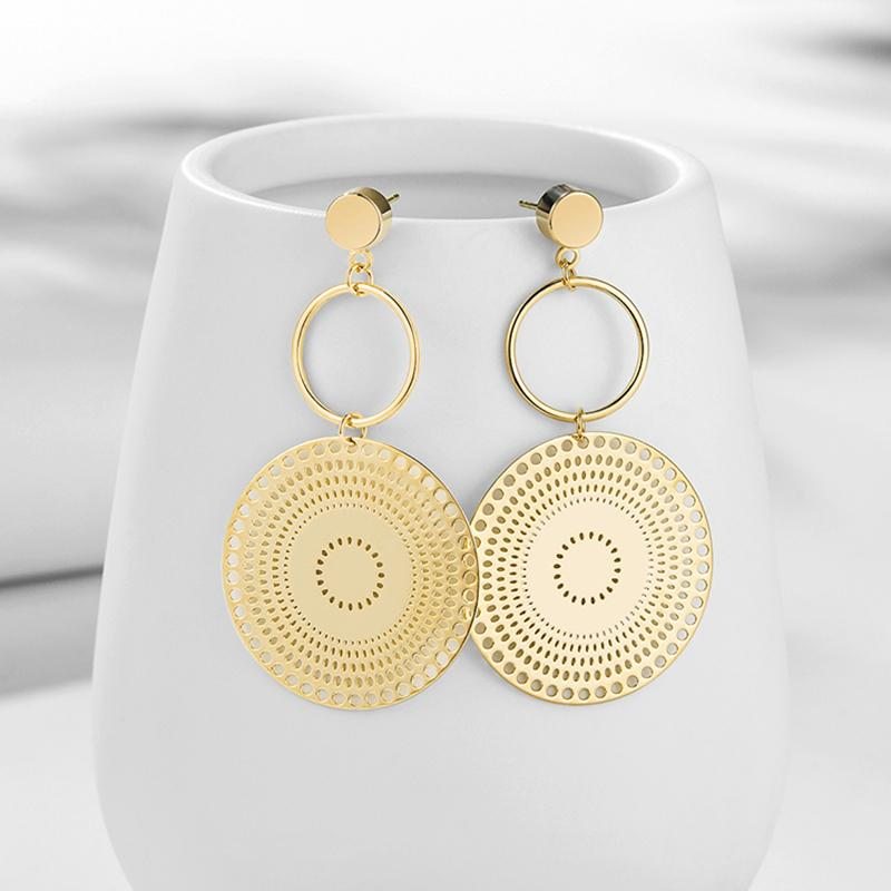 Boucles D'oreilles Vintage Golden Fashion Circle