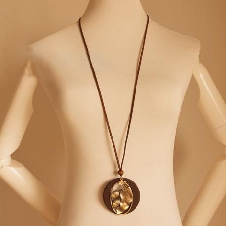 Collier Feuille De Gland En Alliage Vintage