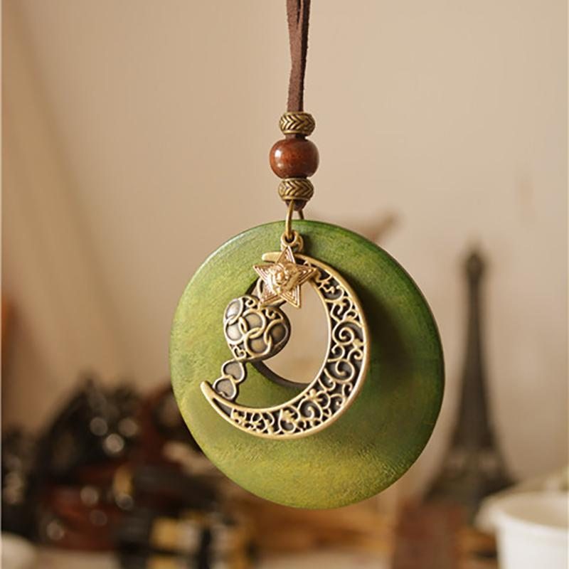 Collier Lune Chaîne Vintage Style Ethnique