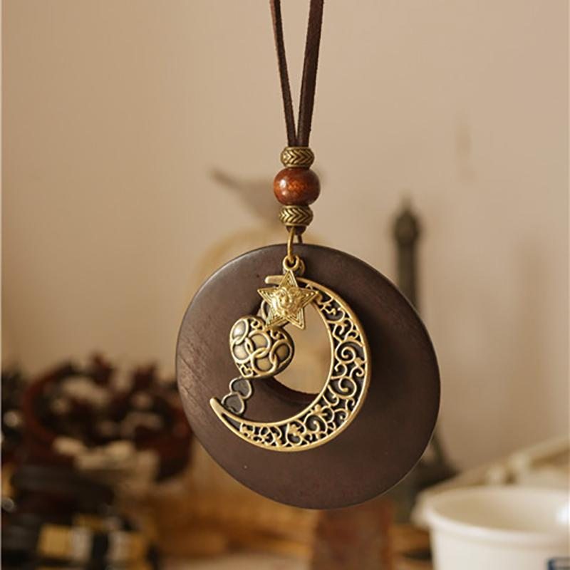 Collier Lune Chaîne Vintage Style Ethnique