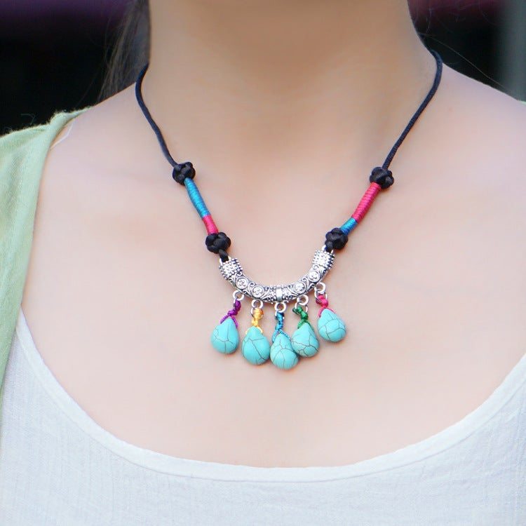 Collier Turquoise Réglable Vintage