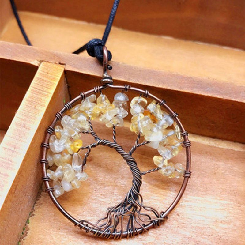 Collier Vintage En Forme D'arbre Roung Meatl