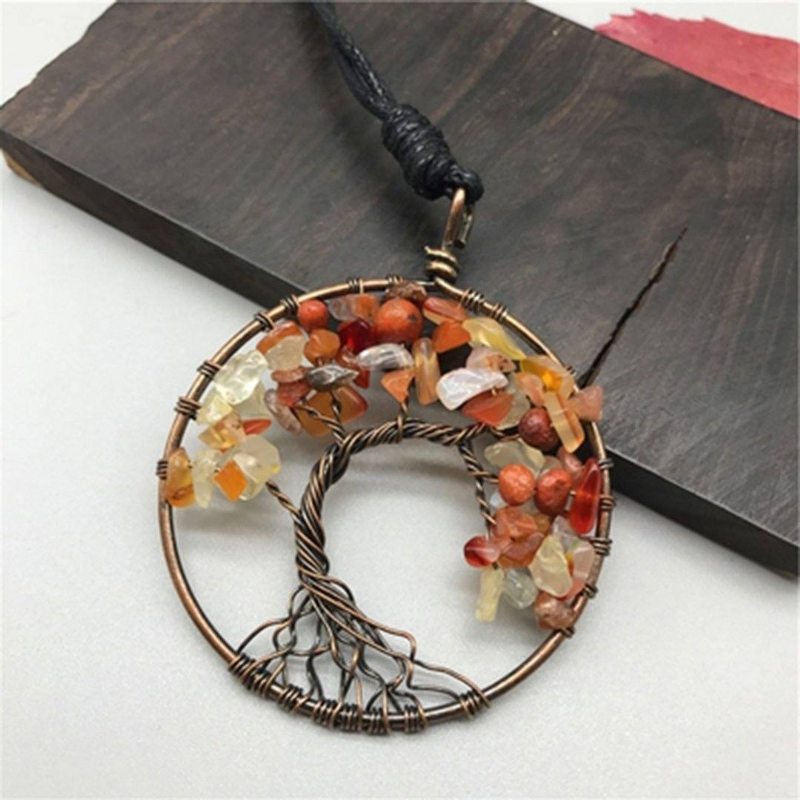 Collier Vintage En Forme D'arbre Roung Meatl