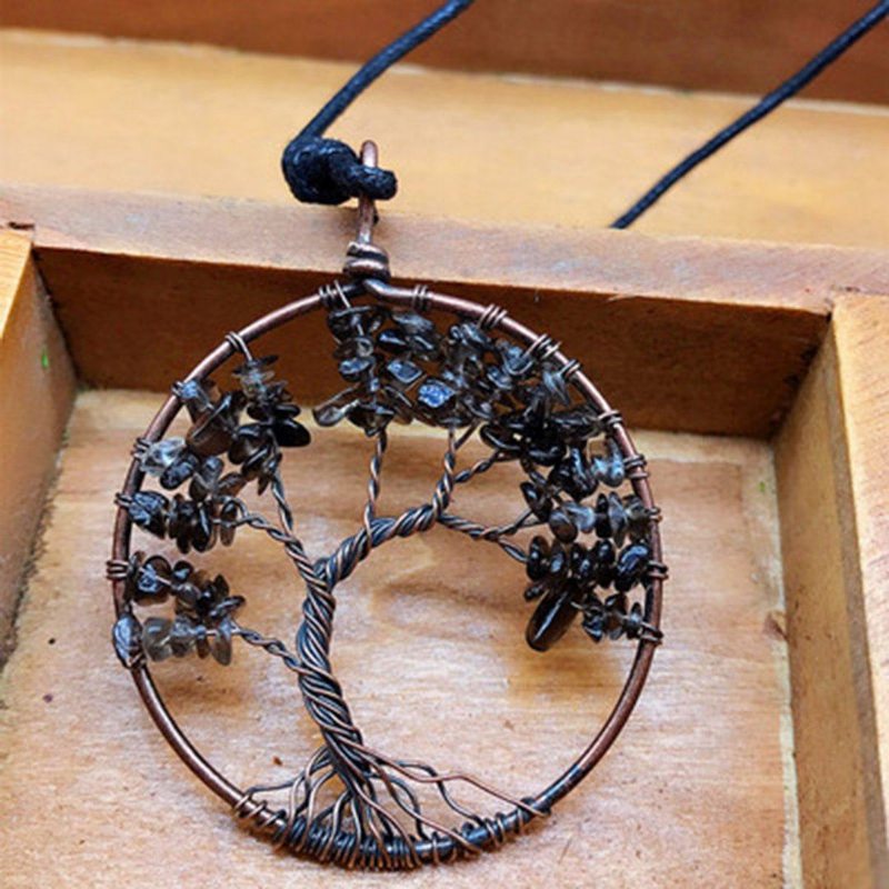 Collier Vintage En Forme D'arbre Roung Meatl