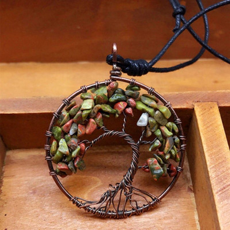 Collier Vintage En Forme D'arbre Roung Meatl