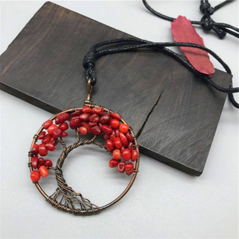 Collier Vintage En Forme D'arbre Roung Meatl