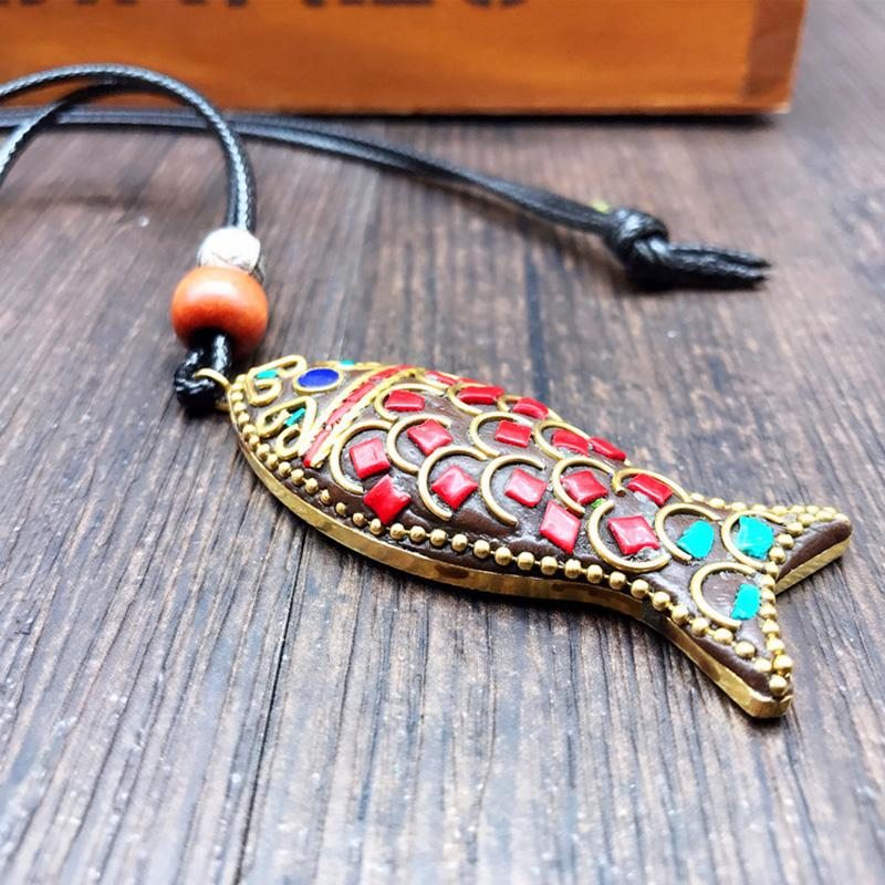 Color Fish Long Retro Collier Vêtements Accessoires