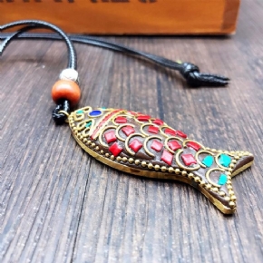 Color Fish Long Retro Collier Vêtements Accessoires