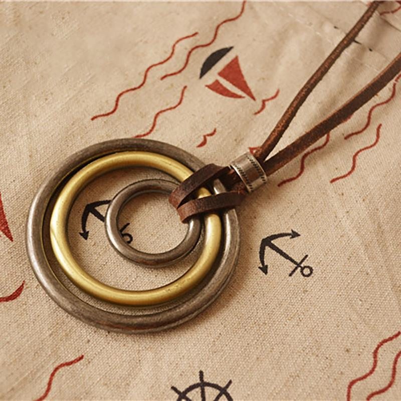 Nouveau Collier Cercle Pendentif Vintage Tendance