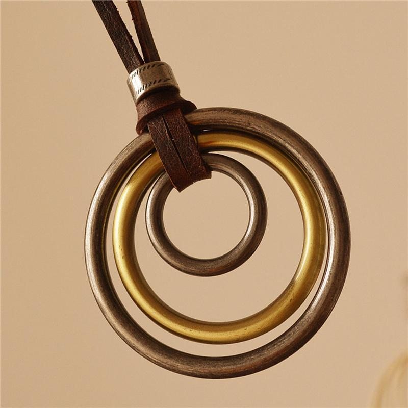 Nouveau Collier Cercle Pendentif Vintage Tendance