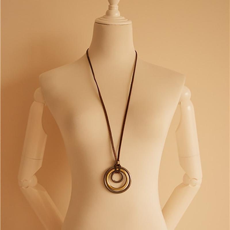 Nouveau Collier Cercle Pendentif Vintage Tendance