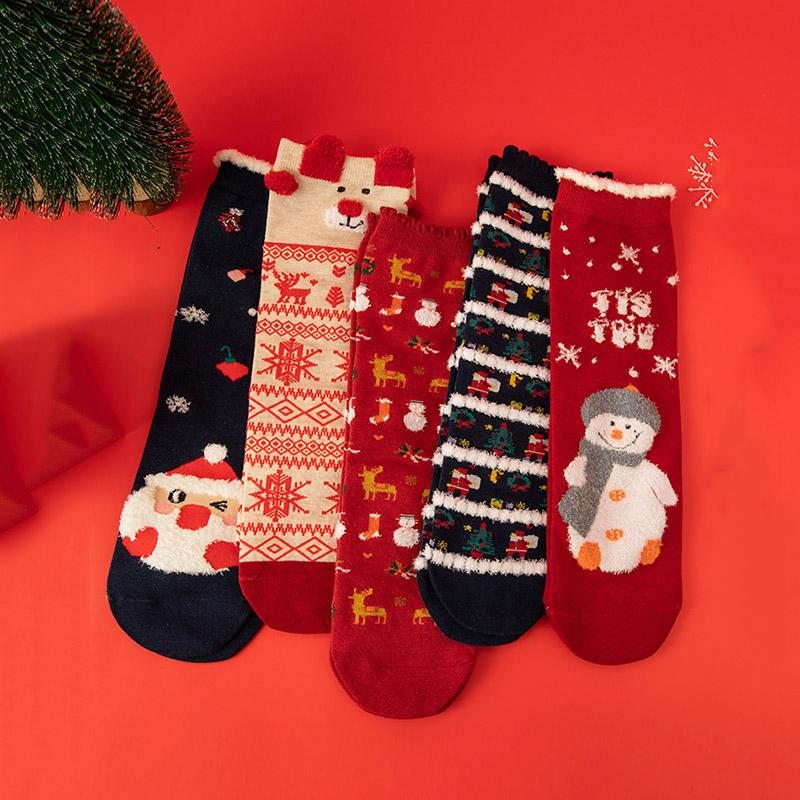 Chaussettes De Noël Chaussettes Épaisses En Coton