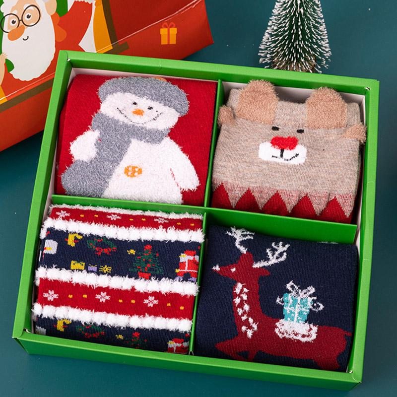 Chaussettes De Noël Chaussettes Épaisses En Coton