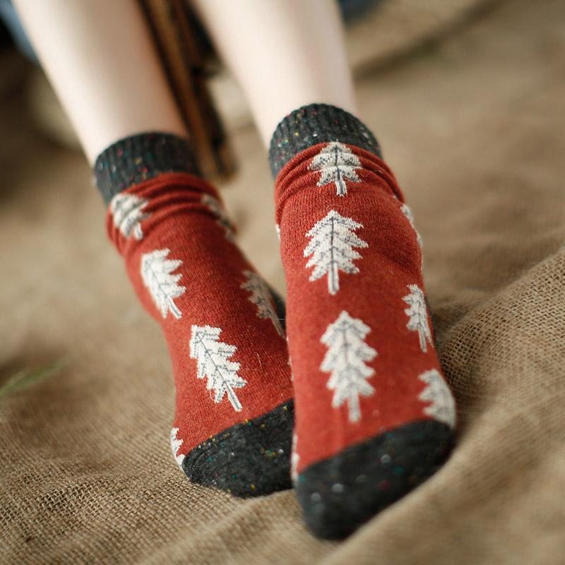 Chaussettes Tube Rétro En Coton Pour Femme