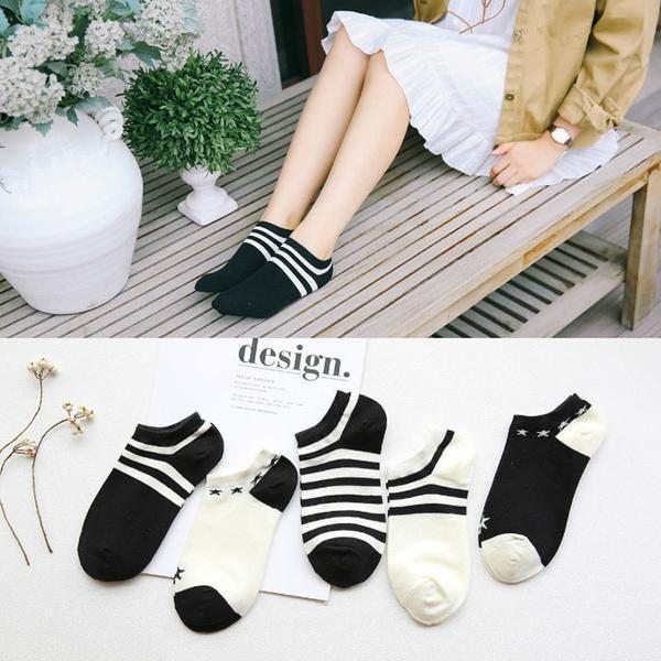 Littérature Femmes Chaussettes Épissage Chaudes En Coton À Rayures