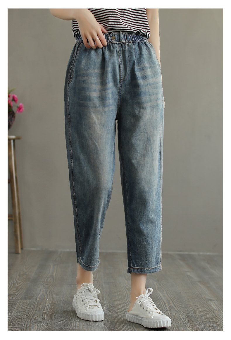 Jean En Denim Ample Et Fin D'été