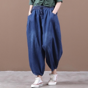 Nouveau Pantalon En Denim Sarouel Ample D'automne