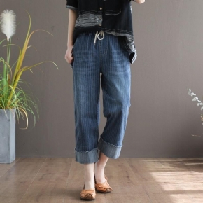 Pantalon En Denim Ample À Jambes Droites Pour Femmes