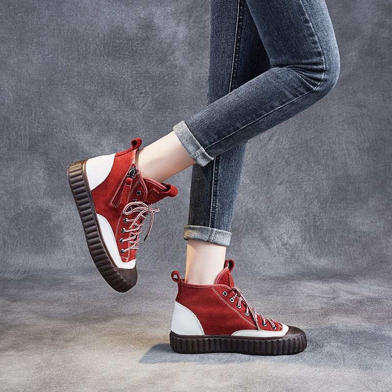 Automne Hiver Retro Stitch Platform Casual Chaussures