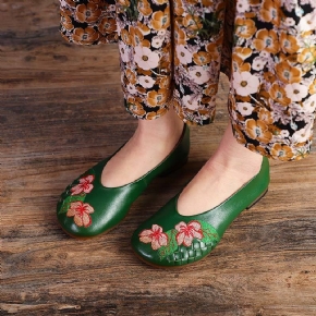 Chaussures Décontractées À Broderie Florale Vintage Pour Femmes