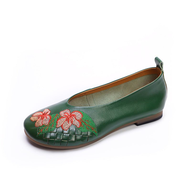 Chaussures Décontractées À Broderie Florale Vintage Pour Femmes