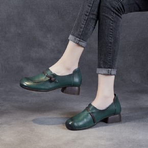 Chaussures Décontractées Compensées En Cuir Rétro Printemps Été Grande Taille