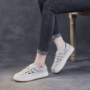 Chaussures Décontractées En Cuir Creux De Style Sport Pour Femmes D'été