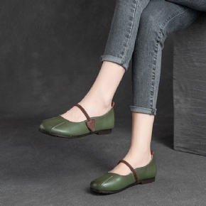 Chaussures Décontractées En Cuir Rétro Pour Femmes Printemps Été