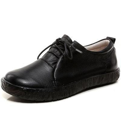 Chaussures Décontractées À Lacets En Cuir Souple 35-41