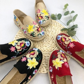 Chaussures Décontractées Respirantes Brodées De Fleurs Pour Femmes