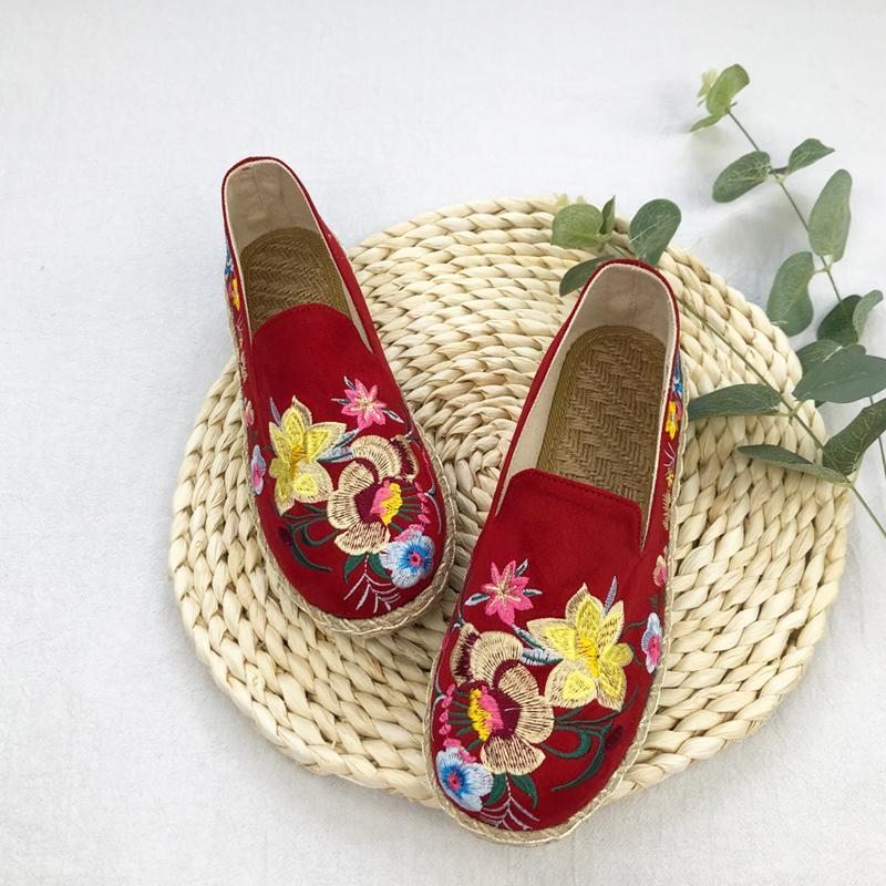 Chaussures Décontractées Respirantes Brodées De Fleurs Pour Femmes