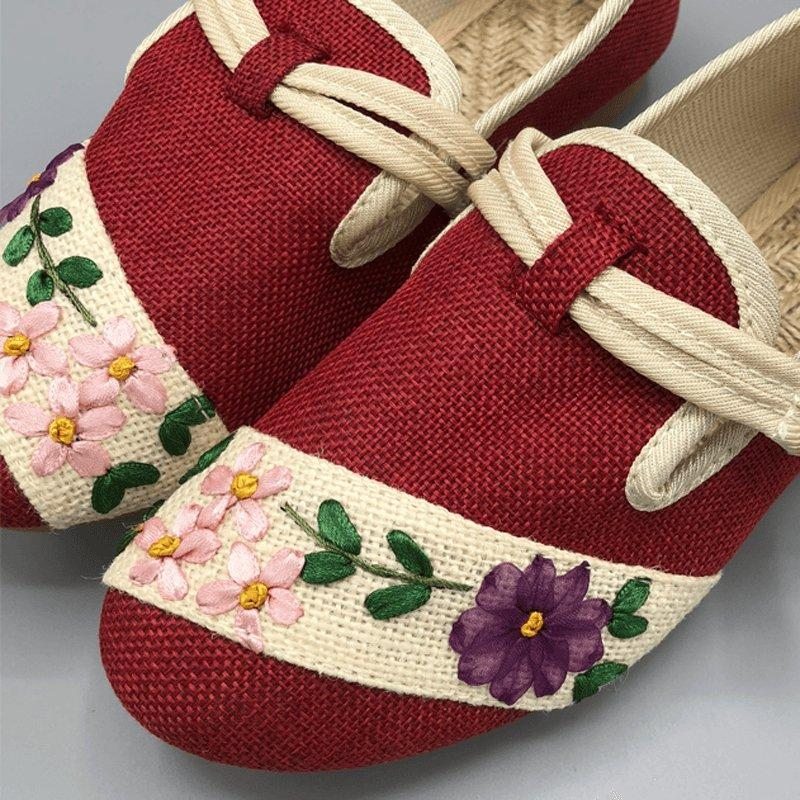 Chaussures Décontractées Respirantes À Fleurs À Enfiler Pour Femmes