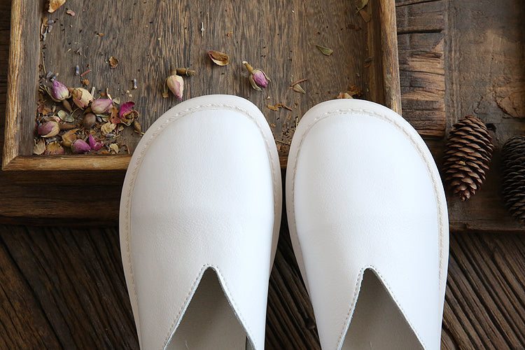 Chaussures Décontractées À Tête Ronde En Cuir Souple Rétro Pour Femmes