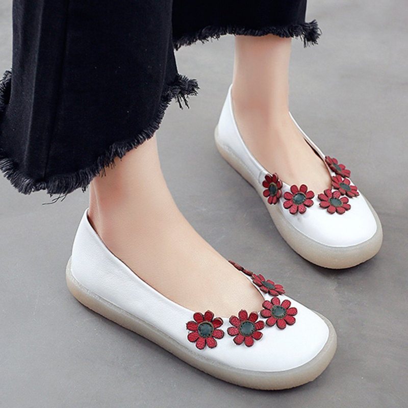 Femmes Flat Floral Plus Size 34-43 Chaussures Décontractées À Enfiler