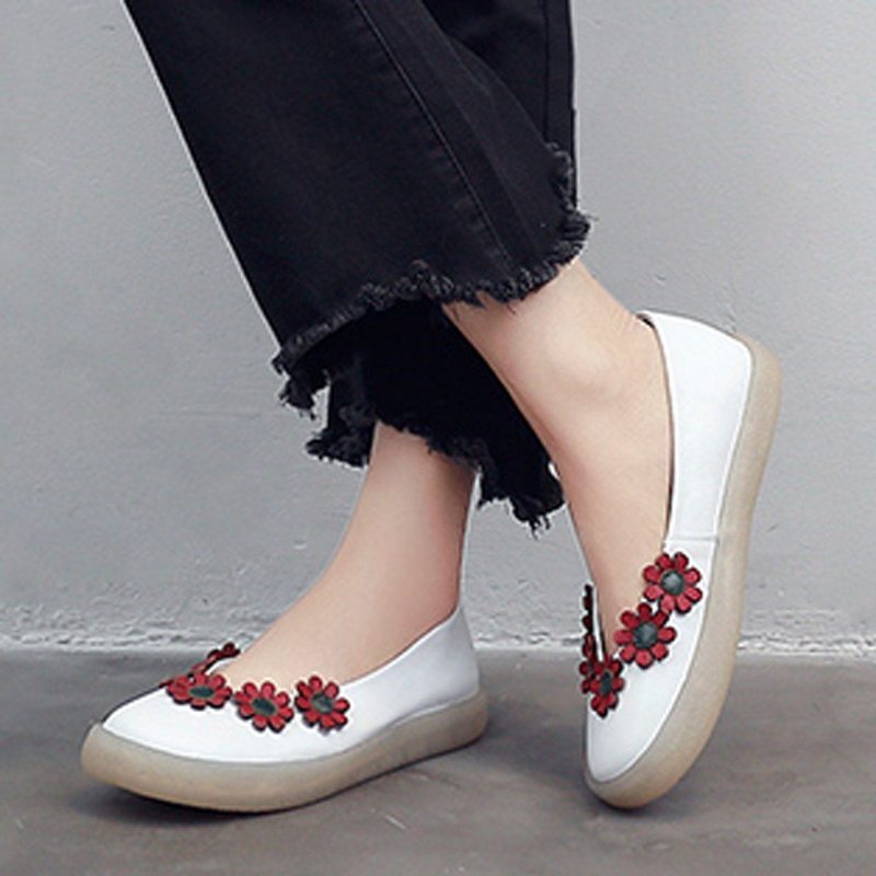 Femmes Flat Floral Plus Size 34-43 Chaussures Décontractées À Enfiler