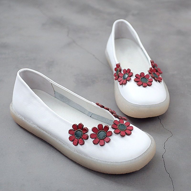 Femmes Flat Floral Plus Size 34-43 Chaussures Décontractées À Enfiler