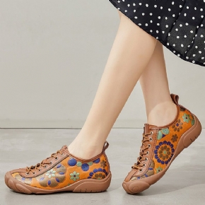 Femmes Printemps Été Vintage Mocassins Plats En Cuir