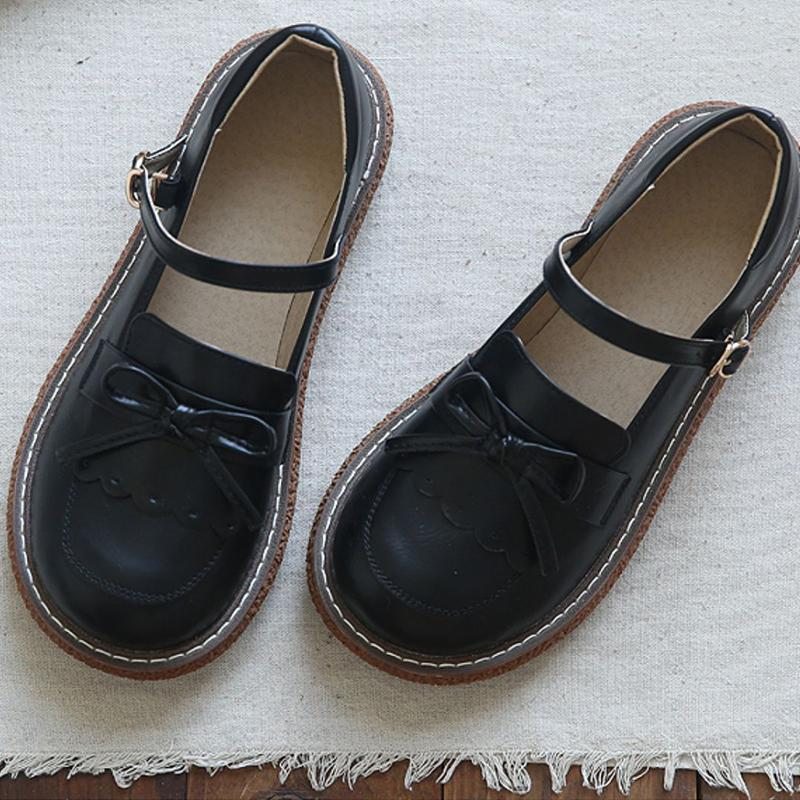 Femmes Rétro Pu Mignon Casual Chaussures